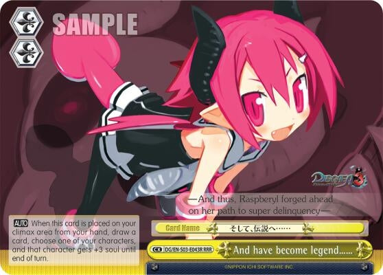 Image for And have become legend...... (RRR) (Disgaea) (DG/EN-S03-E043R RRR) - Weiss Schwarz