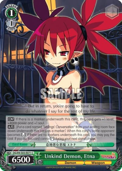 Image for Unkind Demon, Etna (Disgaea) (DG/EN-S03-E071 C) - Weiss Schwarz