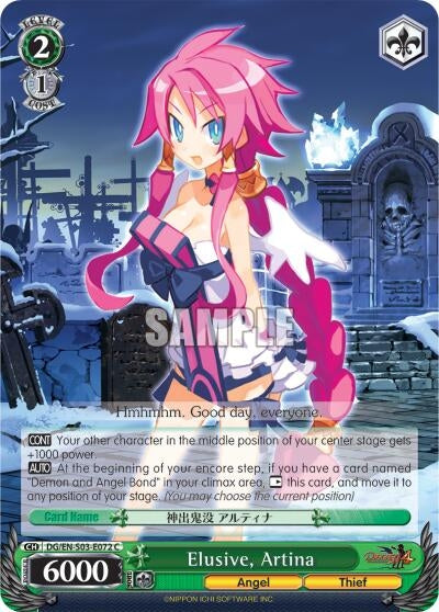Image for Elusive, Artina (Disgaea) (DG/EN-S03-E072 C) - Weiss Schwarz