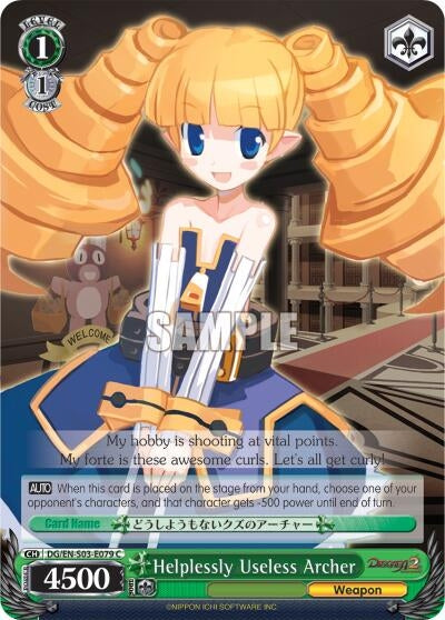 Image for Helplessly Useless Archer (Disgaea) (DG/EN-S03-E079 C) - Weiss Schwarz