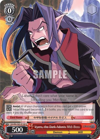 Image for Vyers, the Dark Adonis Mid-Boss (Disgaea) (DG/EN-S03-E109 U) - Weiss Schwarz