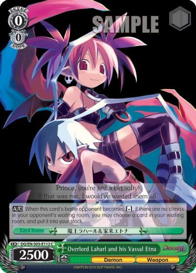 Image for Overlord Laharl and his Vassal Etna (Disgaea) (DG/EN-S03-E112 C) - Weiss Schwarz