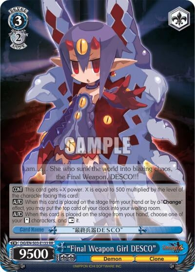 Image for "Final Weapon Girl DESCO" (Disgaea) (DG/EN-S03-E133 RR) - Weiss Schwarz