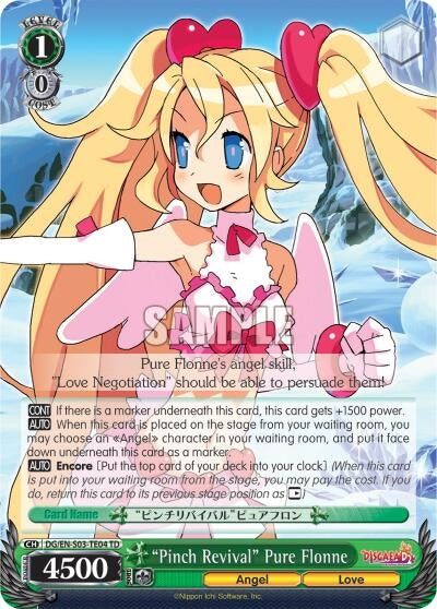 Image for "Pinch Revival" Pure Flonne (Disgaea) (DG/EN-S03-TE04 TD) - Weiss Schwarz