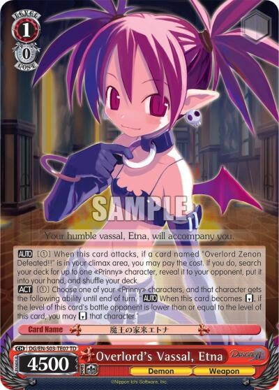 Image for Overlord's Vassal, Etna (Disgaea) (DG/EN-S03-TE07 TD) - Weiss Schwarz