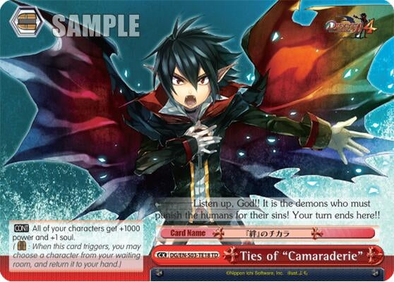 Image for Ties of "Camaraderie" (Disgaea) (DG/EN-S03-TE18 TD) - Weiss Schwarz