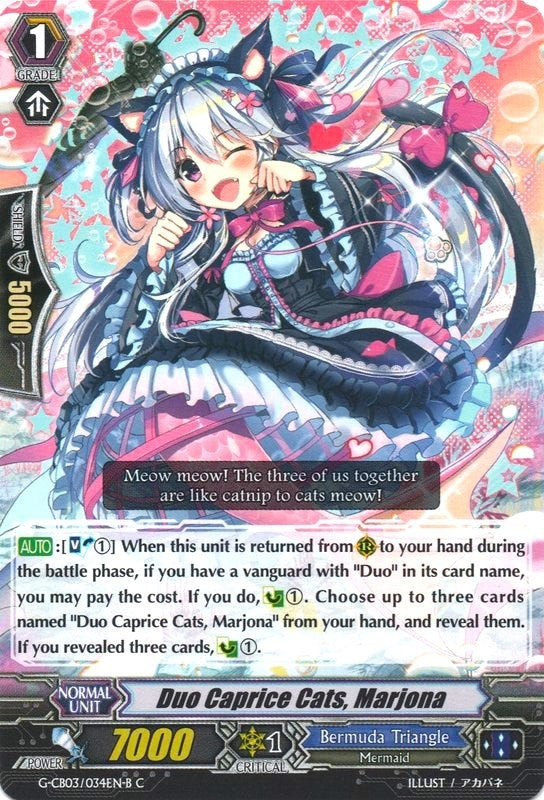 Image for Duo Caprice Cats, Marjona (Black) (G-CB03: Blessing of Divas) (G-CB03/034EN B) - Cardfight Vanguard