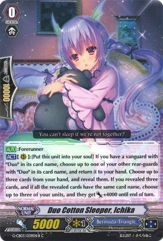 Image for Duo Cotton Sleeper, Ichika (Black) (G-CB03: Blessing of Divas) (G-CB03/039EN B) - Cardfight Vanguard