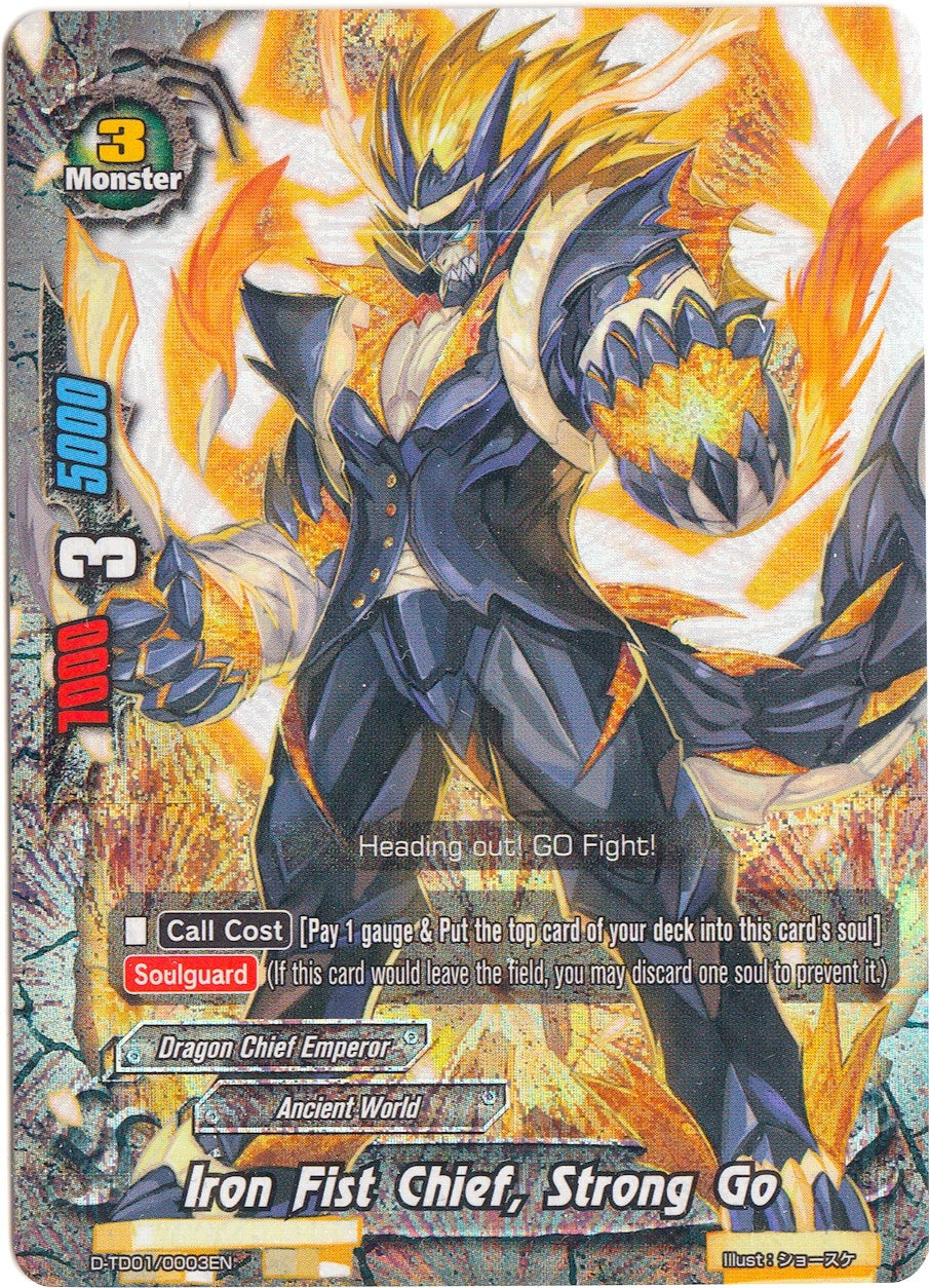 Image for Iron Fist Chief, Strong Go (RRR) (Trial Deck: Dragon Emperor of the Colossal Ocean) (D-TD01/0003EN) - Future Card BuddyFight