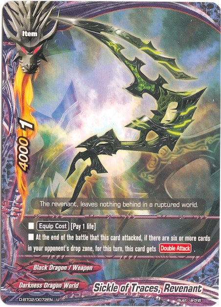 Image for Sickle of Traces, Revenant (Roar! Invincible Dragon!!) (D-BT02/0072EN) - Future Card BuddyFight