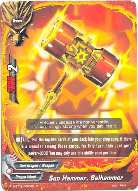 Image for Sun Hammer, Balhammer (Roar! Invincible Dragon!!) (D-BT02/0080EN) - Future Card BuddyFight