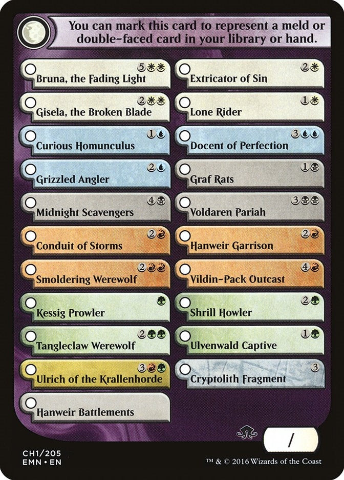 Image for Checklist Card - Eldritch Moon (Eldritch Moon) (1) - Magic: The Gathering