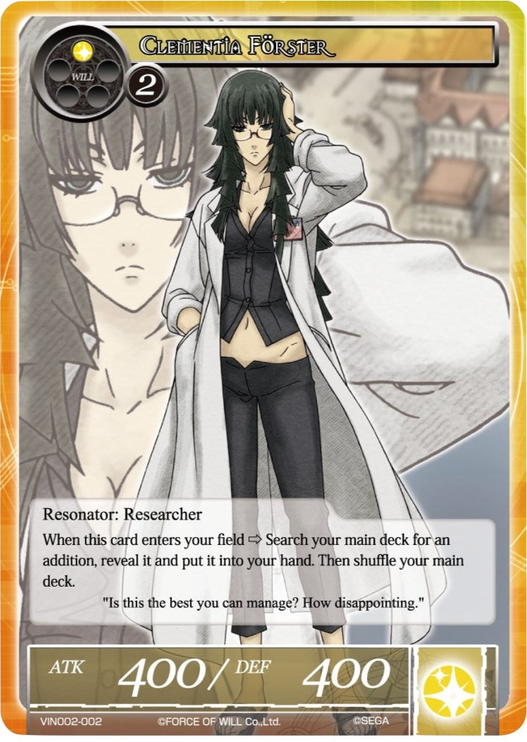 Image for Clementia Forster (Vingolf 2 - Valkyria Chronicles) (VIN002-002) - Force of Will