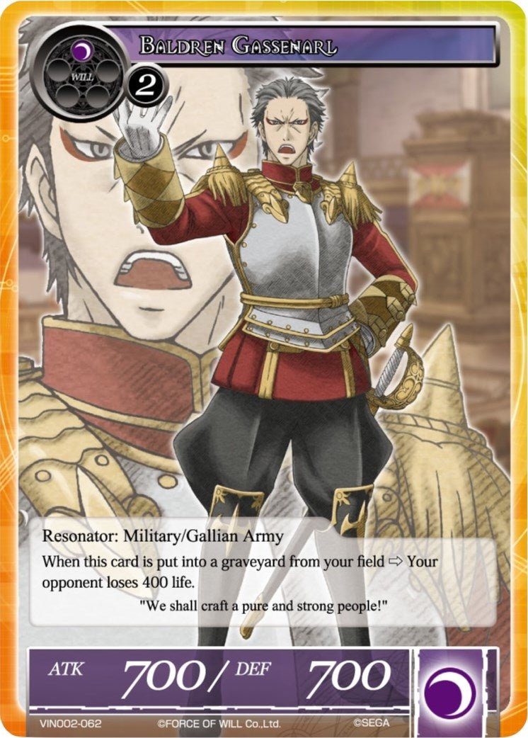 Image for Baldren Gassenarl (Vingolf 2 - Valkyria Chronicles) (VIN002-062) - Force of Will