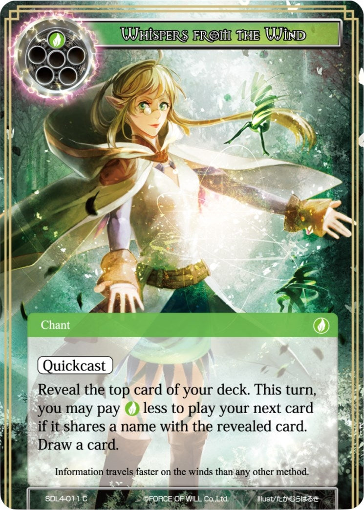 Image for Whispers from the Wind (L1 Starter Deck - Swarming Elves) (SDL4-011) - Force of Will