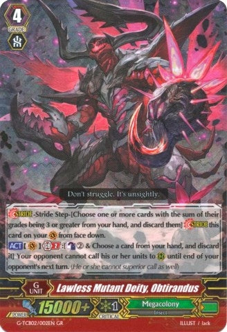Image for Lawless Mutant Deity, Obtirandus (G-TCB02: The GENIUS STRATEGY) (G-TCB02/002EN) - Cardfight Vanguard