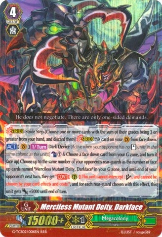 Image for Merciless Mutant Deity, Darkface (G-TCB02: The GENIUS STRATEGY) (G-TCB02/006EN) - Cardfight Vanguard