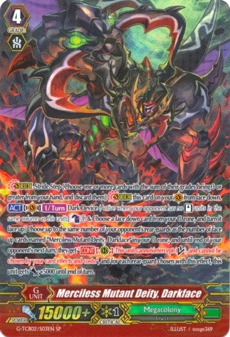 Image for Merciless Mutant Deity, Darkface (SP) (G-TCB02: The GENIUS STRATEGY) (G-TCB02/S03EN) - Cardfight Vanguard