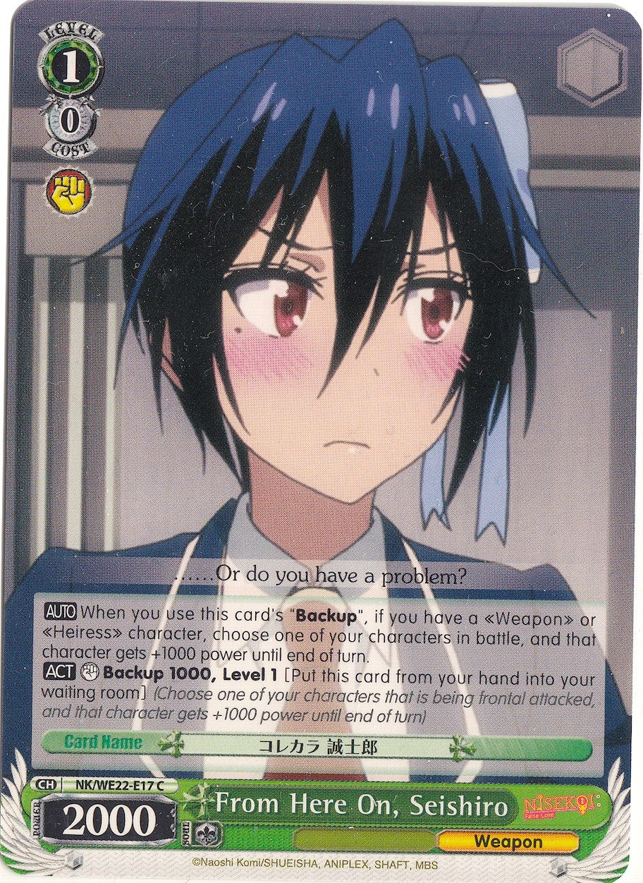 Image for From Here On, Seishiro (NISEKOI Extra Booster) (NK/WE22-E17) - Weiss Schwarz