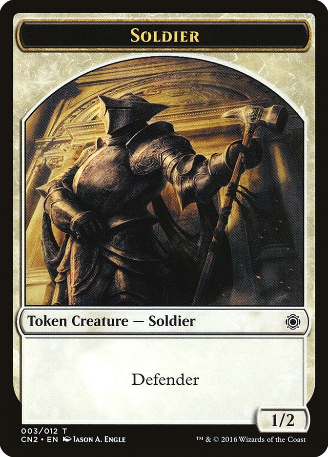 Image for Soldier Token (003) (Conspiracy: Take the Crown) (3) - Magic: The Gathering