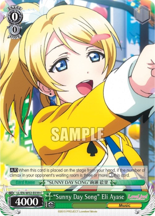 Image for "Sunny Day Song" Eli Ayase (Love Live! DX Vol.2) (LL/EN-W02-E039 C) - Weiss Schwarz