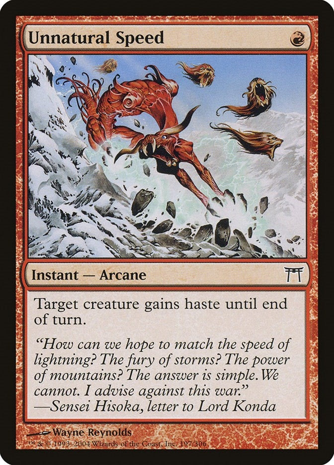 Image for Unnatural Speed (Champions of Kamigawa) (197) - Magic: The Gathering