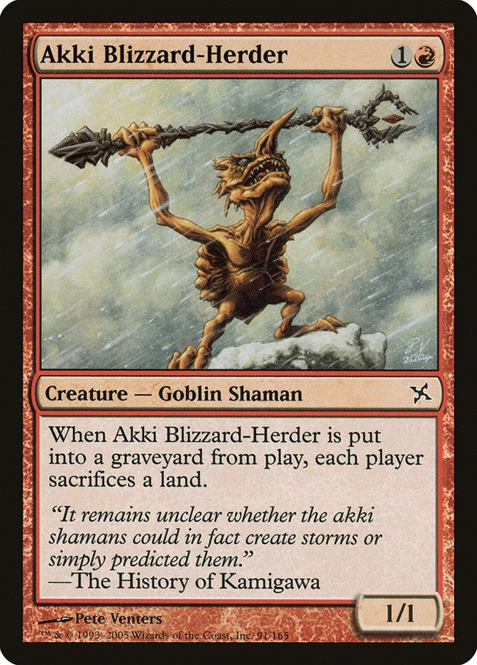 Image for Akki Blizzard-Herder (Betrayers of Kamigawa) (91) - Magic: The Gathering