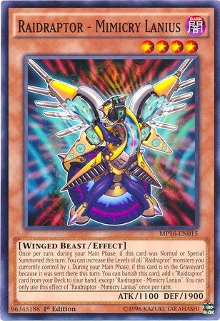 Image for Raidraptor - Mimicry Lanius (2016 Mega-Tins Mega Pack) (MP16-EN015) - YuGiOh