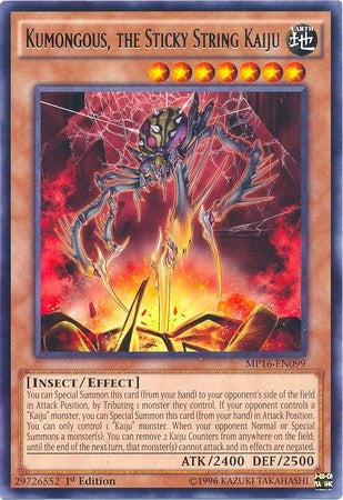 Image for Kumongous, the Sticky String Kaiju (2016 Mega-Tins Mega Pack) (MP16-EN099) - YuGiOh