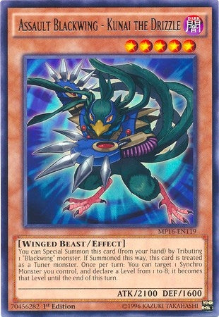 Image for Assault Blackwing - Kunai the Drizzle (2016 Mega-Tins Mega Pack) (MP16-EN119) - YuGiOh