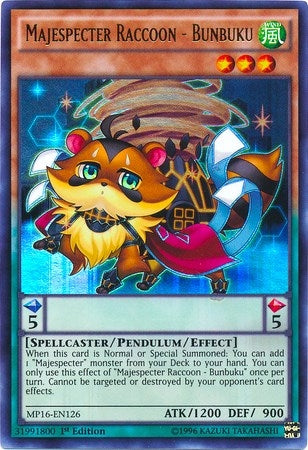 Image for Majespecter Raccoon - Bunbuku (2016 Mega-Tins Mega Pack) (MP16-EN126) - YuGiOh