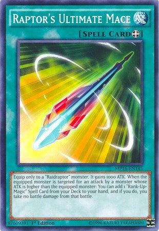 Image for Raptor's Ultimate Mace (2016 Mega-Tins Mega Pack) (MP16-EN145) - YuGiOh