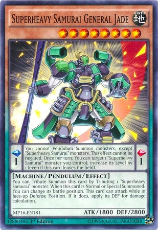 Image for Superheavy Samurai General Jade (2016 Mega-Tins Mega Pack) (MP16-EN181) - YuGiOh