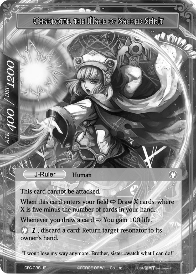 Image for Charlotte, Determined Girl // Charlotte, the Mage of Sacred Spirit (Uber Rare) (Curse of the Frozen Casket) (CFC-038/J) - Force of Will