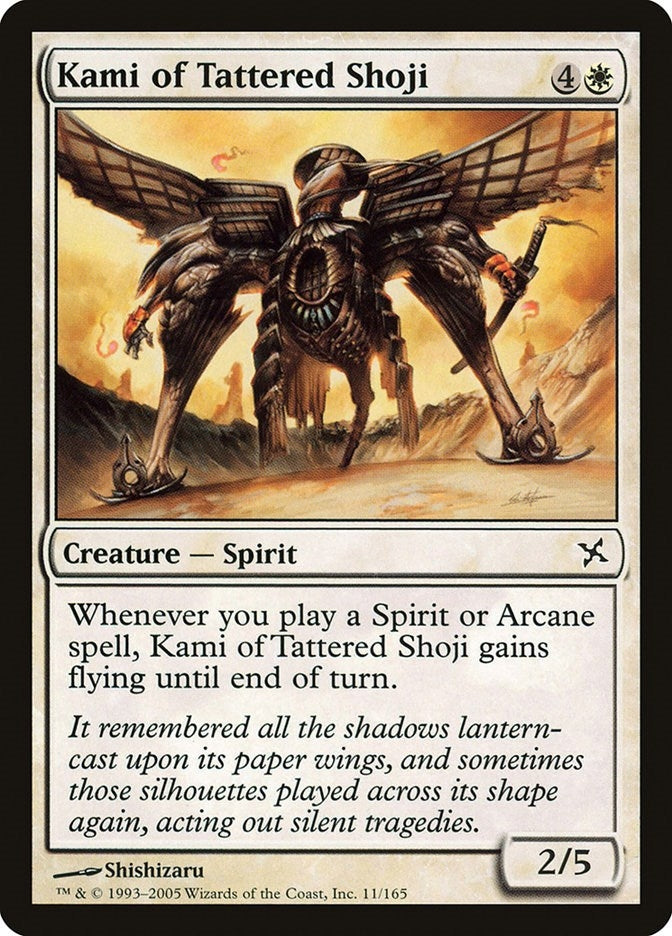 Image for Kami of Tattered Shoji (Betrayers of Kamigawa) (11) - Magic: The Gathering