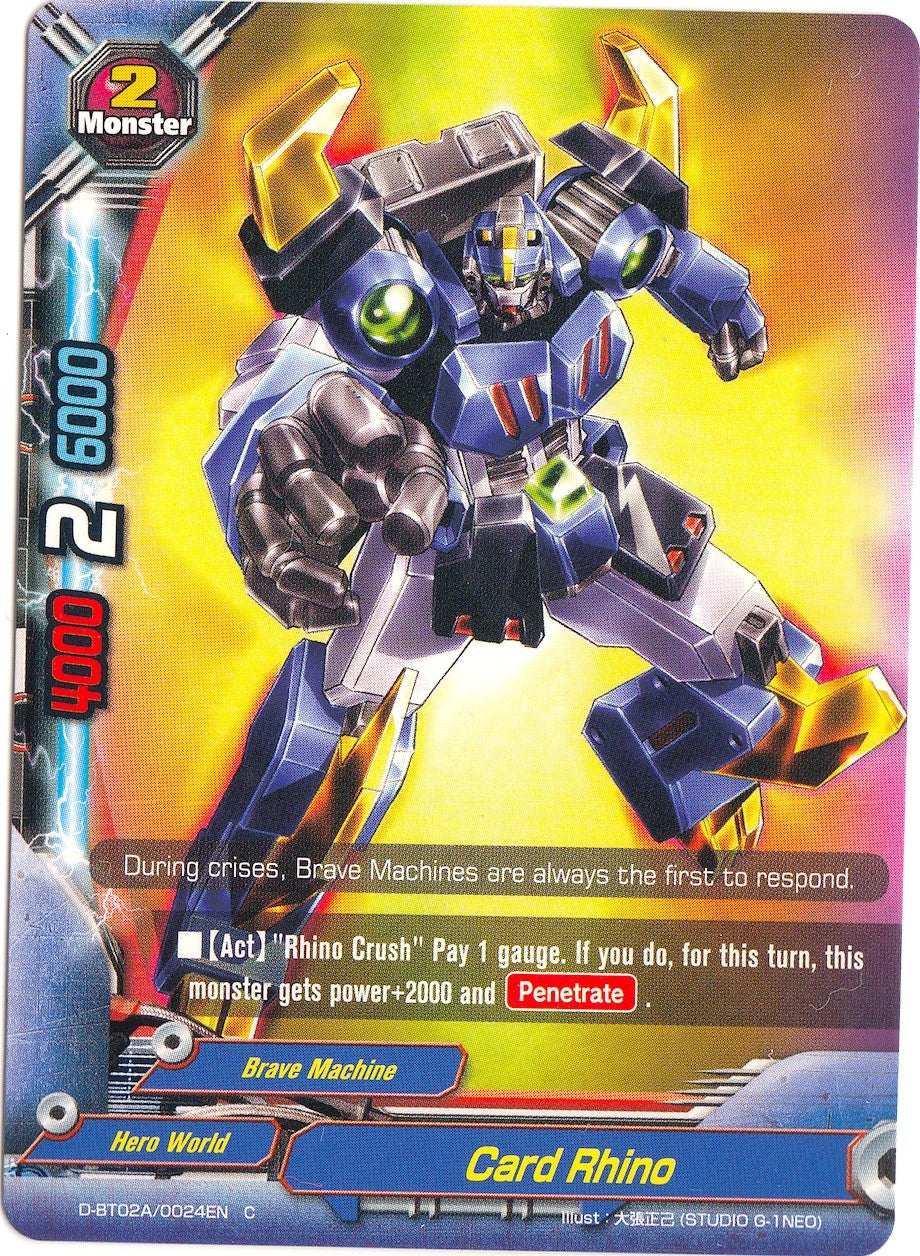 Image for Card Rhino (Four Dimensions) (D-BT02A/0024EN) - Future Card BuddyFight