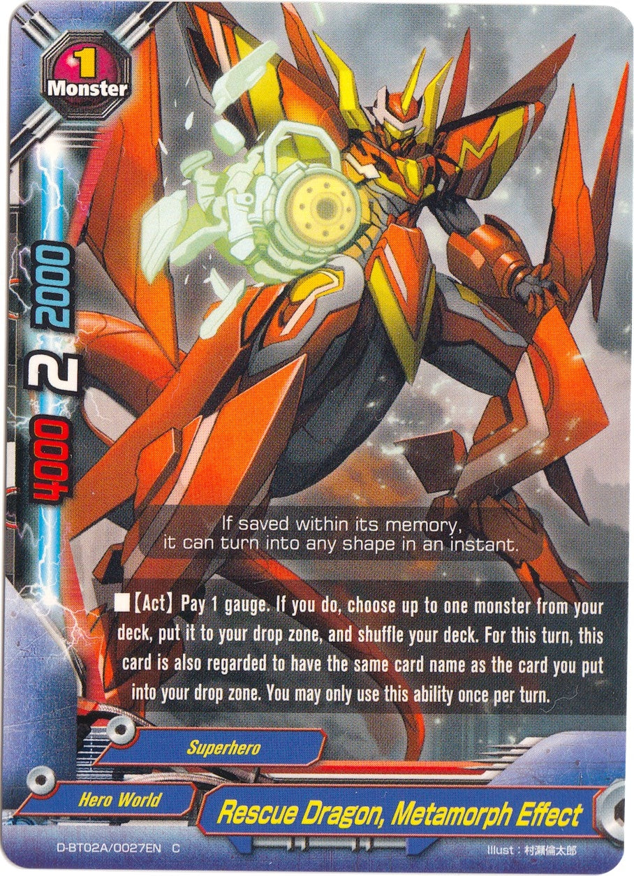 Image for Rescue Dragon, Metamorph Effect (Four Dimensions) (D-BT02A/0027EN) - Future Card BuddyFight