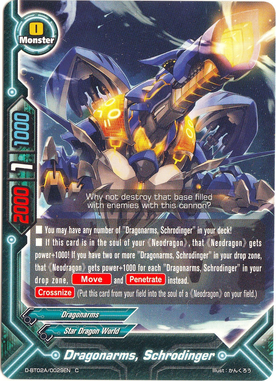 Image for Dragonarms, Schrodinger (Four Dimensions) (D-BT02A/0029EN) - Future Card BuddyFight
