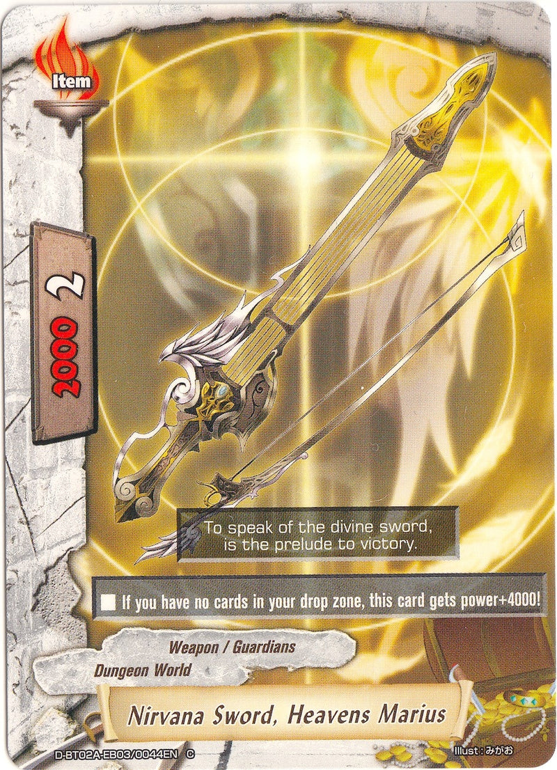 Image for Nirvana Sword, Heavens Marius (Four Dimensions) (D-BT02A-EB03/0044EN) - Future Card BuddyFight
