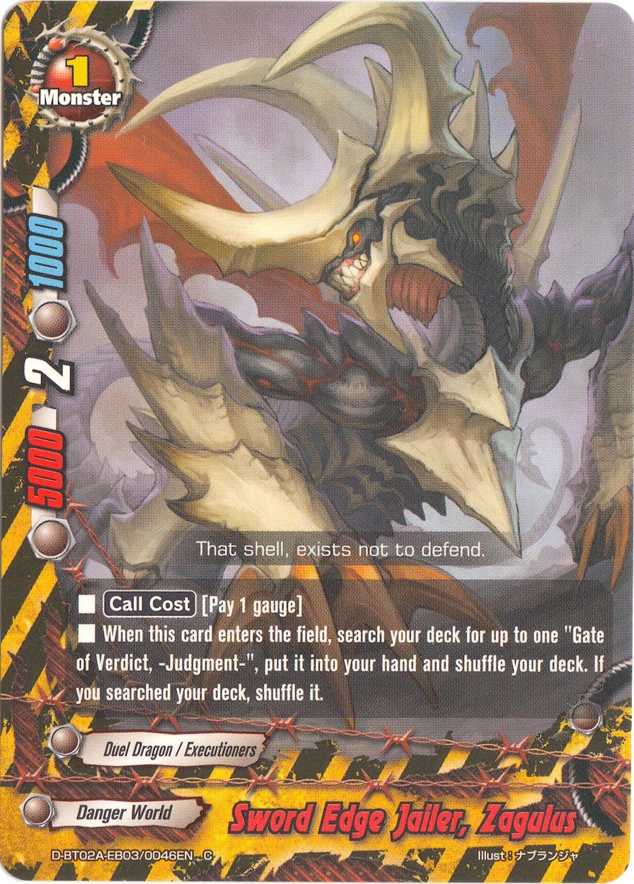 Image for Sword Edge Jailer, Zagulus (Four Dimensions) (D-BT02A-EB03/0046EN) - Future Card BuddyFight