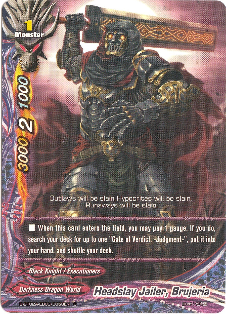 Image for Headslay Jailer, Brujeria (Four Dimensions) (D-BT02A-EB03/0053EN) - Future Card BuddyFight