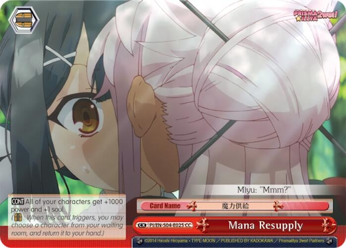 Image for Mana Resupply (Fate/kaleid liner PRISMA ILLYA DX) (PI/EN-S04-E025 C) - Weiss Schwarz