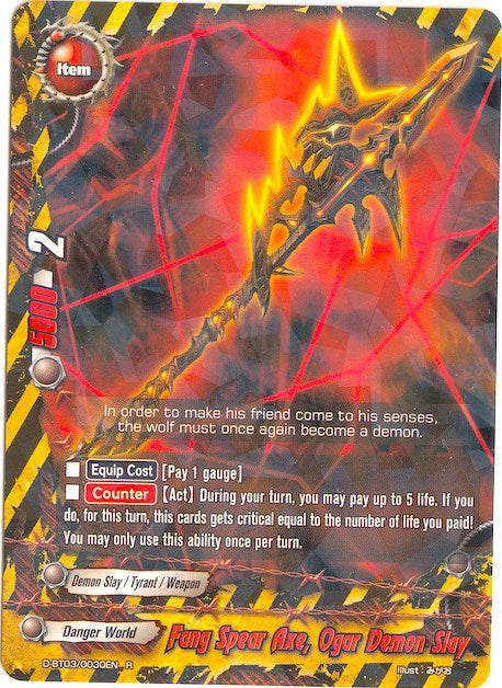 Image for Fang Spear Axe, Ogar Demon Slay (Annihilate! Great Demonic Dragon!!) (D-BT03/0030EN) - Future Card BuddyFight