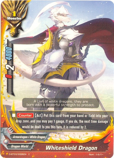 Image for Whiteshield Dragon (Annihilate! Great Demonic Dragon!!) (D-BT03/0086EN) - Future Card BuddyFight