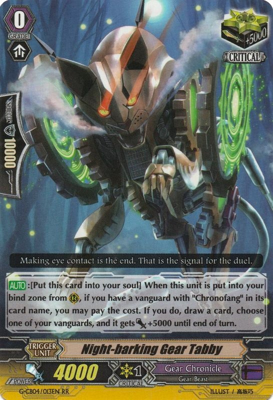 Image for Night-barking Gear Tabby (G-CB04: Gear of Fate) (G-CB04/013EN) - Cardfight Vanguard