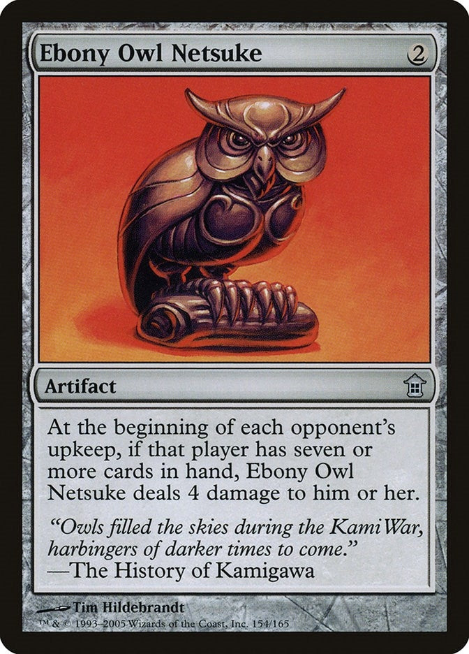 Image for Ebony Owl Netsuke (Saviors of Kamigawa) (154) - Magic: The Gathering