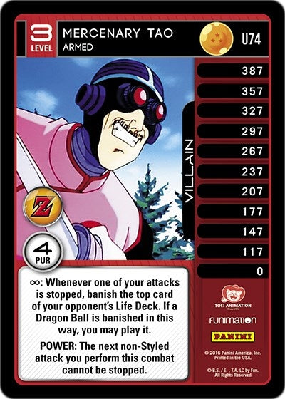 Image for Mercenary Tao - Armed (Panini: Awakening) (U74) - Dragon Ball Z TCG