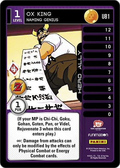 Image for Ox King - Naming Genius (Panini: Awakening) (U81) - Dragon Ball Z TCG