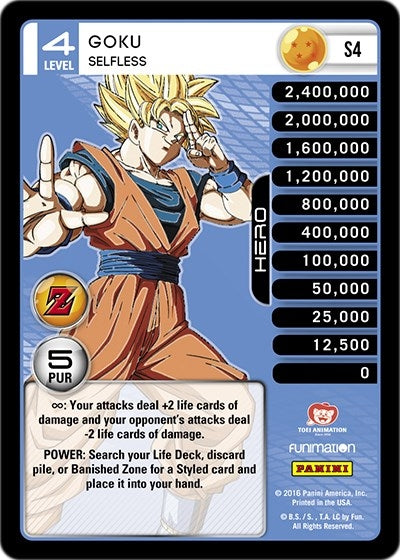 Image for Goku - Selfless (Rainbow Parallel Foil) (Panini: Awakening) (S4) - Dragon Ball Z TCG