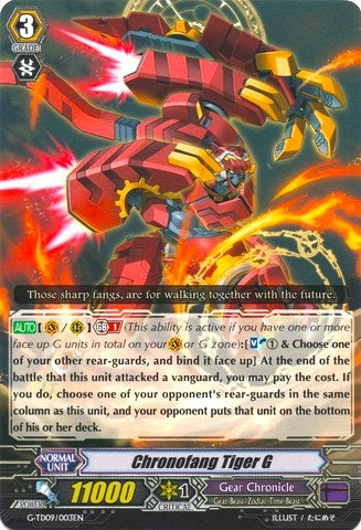 Image for Chronofang Tiger G (G-TD09: True Zodiac Time Beasts) (G-TD09/003EN) - Cardfight Vanguard